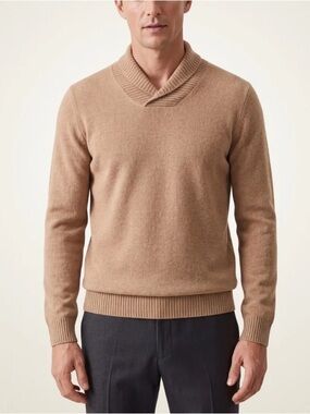 Perry Ellis Tan Turtleneck Sweater Mens Cozy Knit Neutral Minimalist